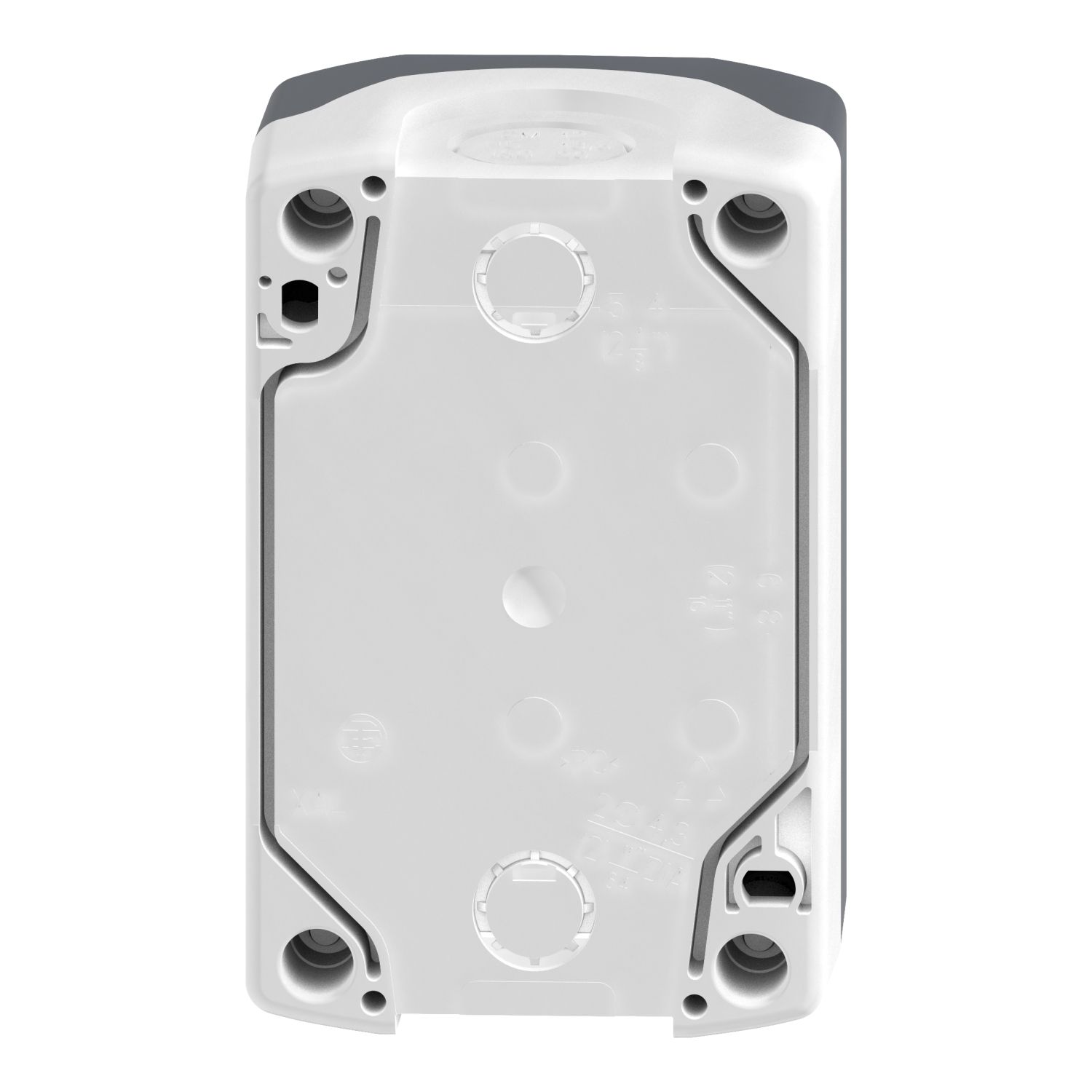 Picture of Control station, Harmony XALD XALK, plastic, dark grey lid, 2 flush push buttons 22mm, marked START STOP, 1NO+1NC