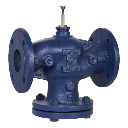 Picture of VG221F Globe Valve, 2-Way, DN65, Kvs 63 m³/h, ISO Flanged,  Brass Plug, EPDM Seals, Stem Up Closed.