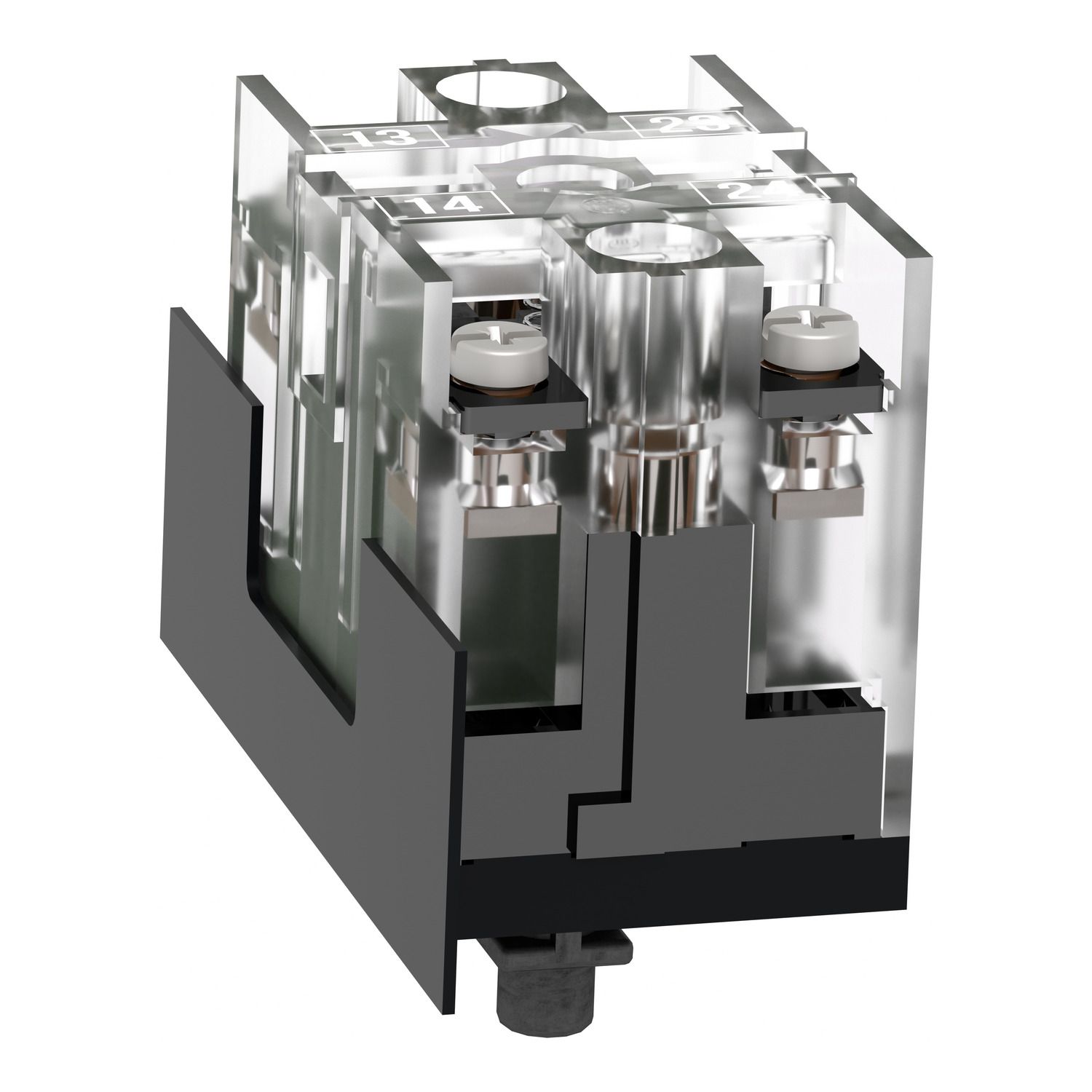 Picture of Single contact block, Harmony XAC, spring return, 2 speed, spring return, front mounting, 2NO