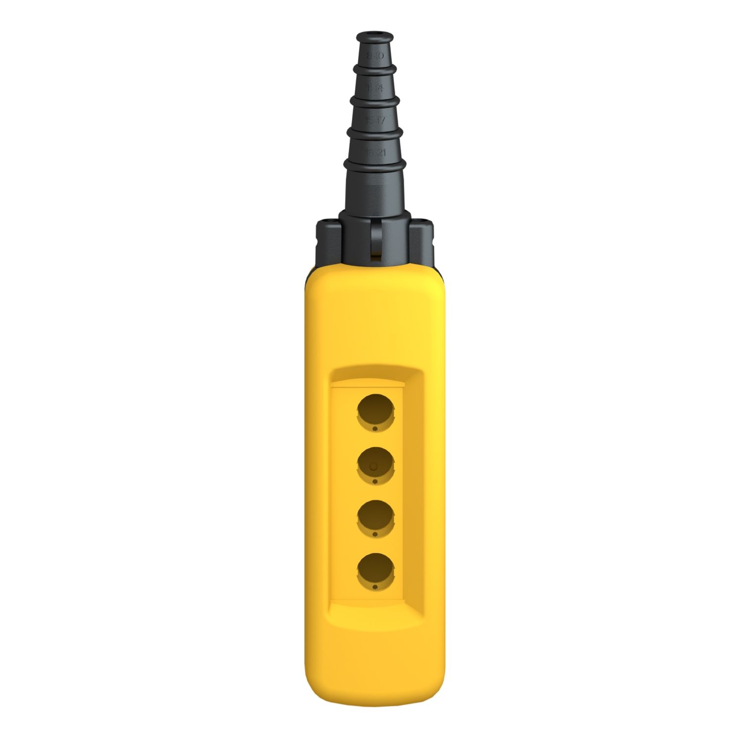 Picture of Empty pendant control station, Harmony XAC, plastic, yellow, 4 cut outs
