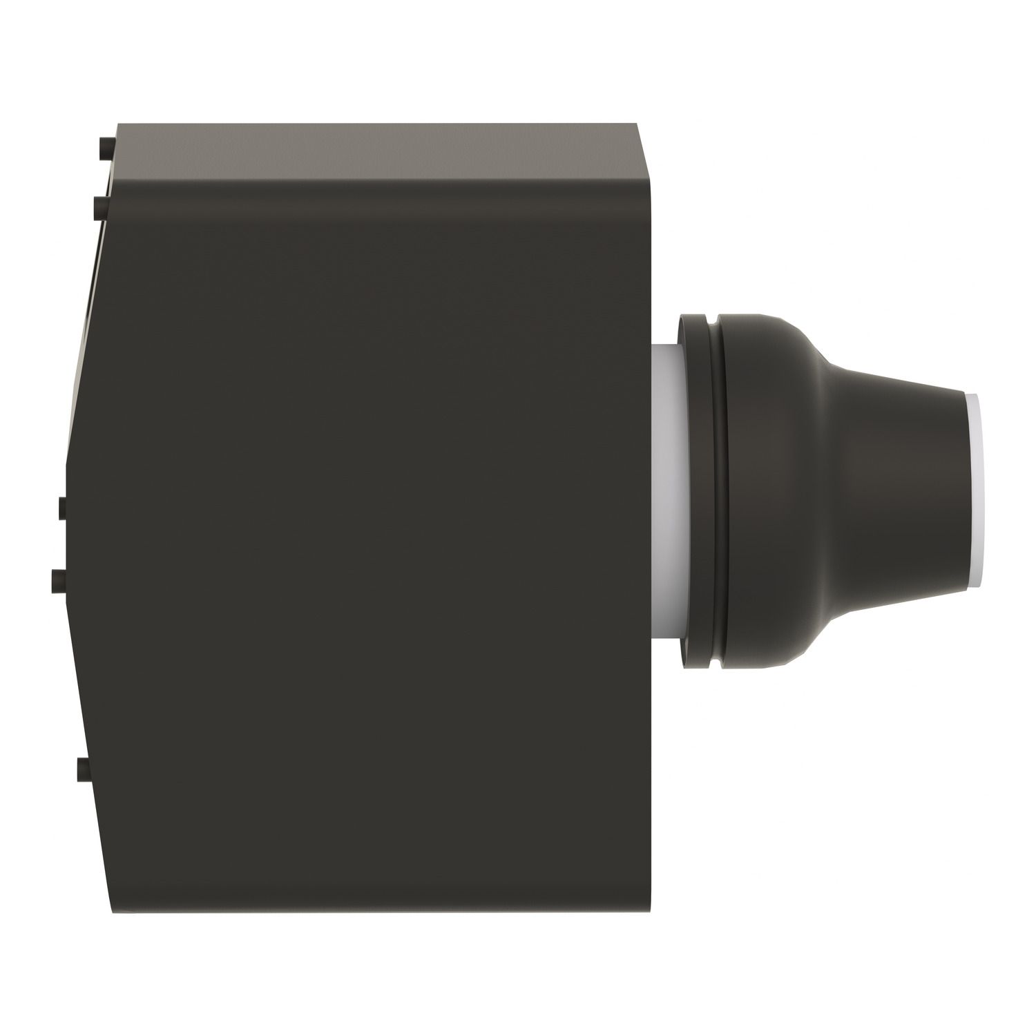 Picture of Push button for control circuit, Harmony XAC, plastic, black, booted, 0...15V DC, 1 NO + 1 NC at start of travel, 1 NO at end of travel