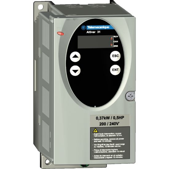 Picture of variable speed drive ATV31 - 0.37kW - 240V 1-phase supply - EMC filter - IP20