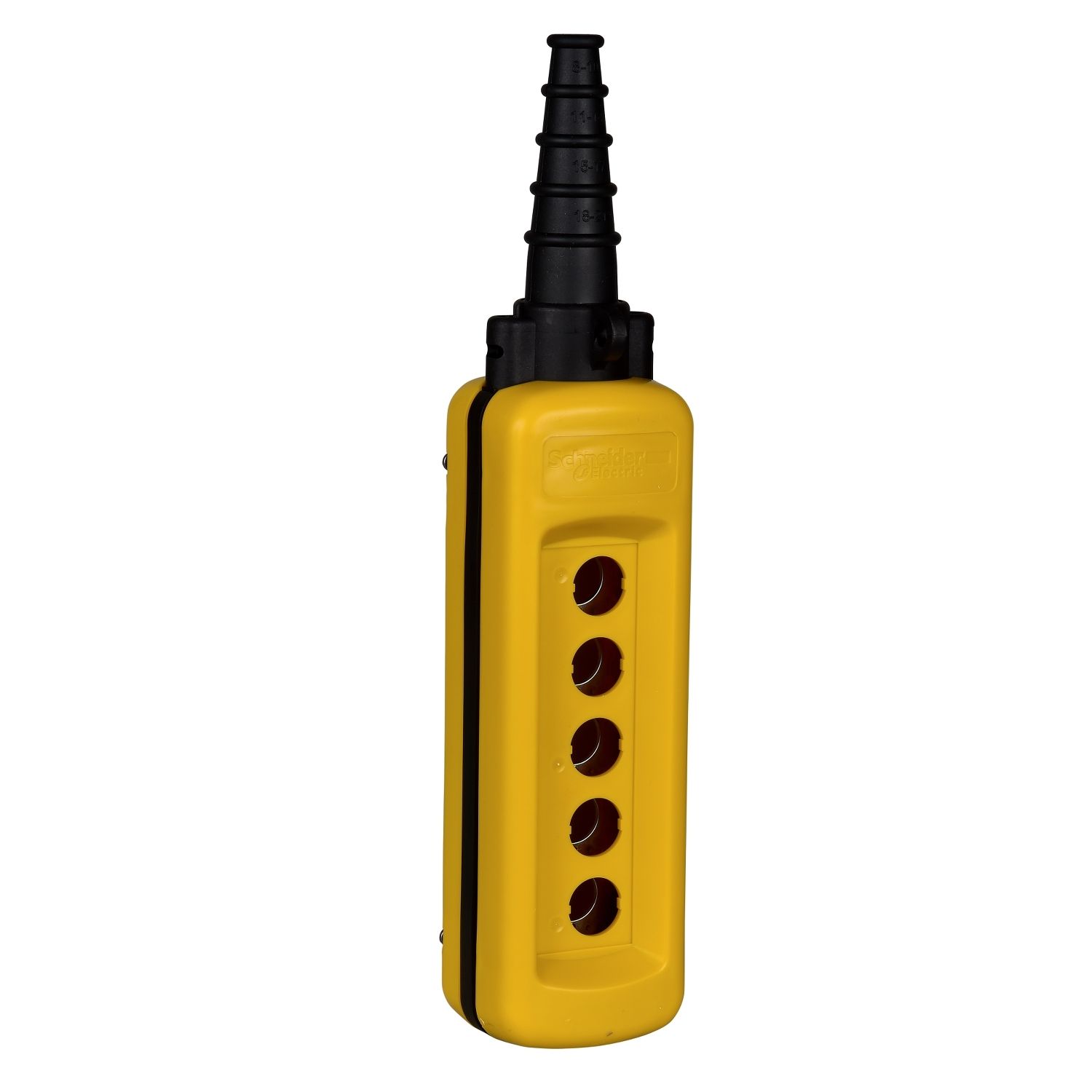 Picture of Empty pendant control station, Harmony XAC, plastic, yellow, 5 cut outs