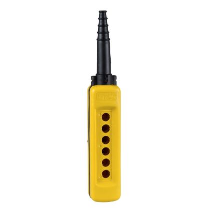 Picture of Empty pendant control station, Harmony XAC, plastic, yellow, 6 cut outs
