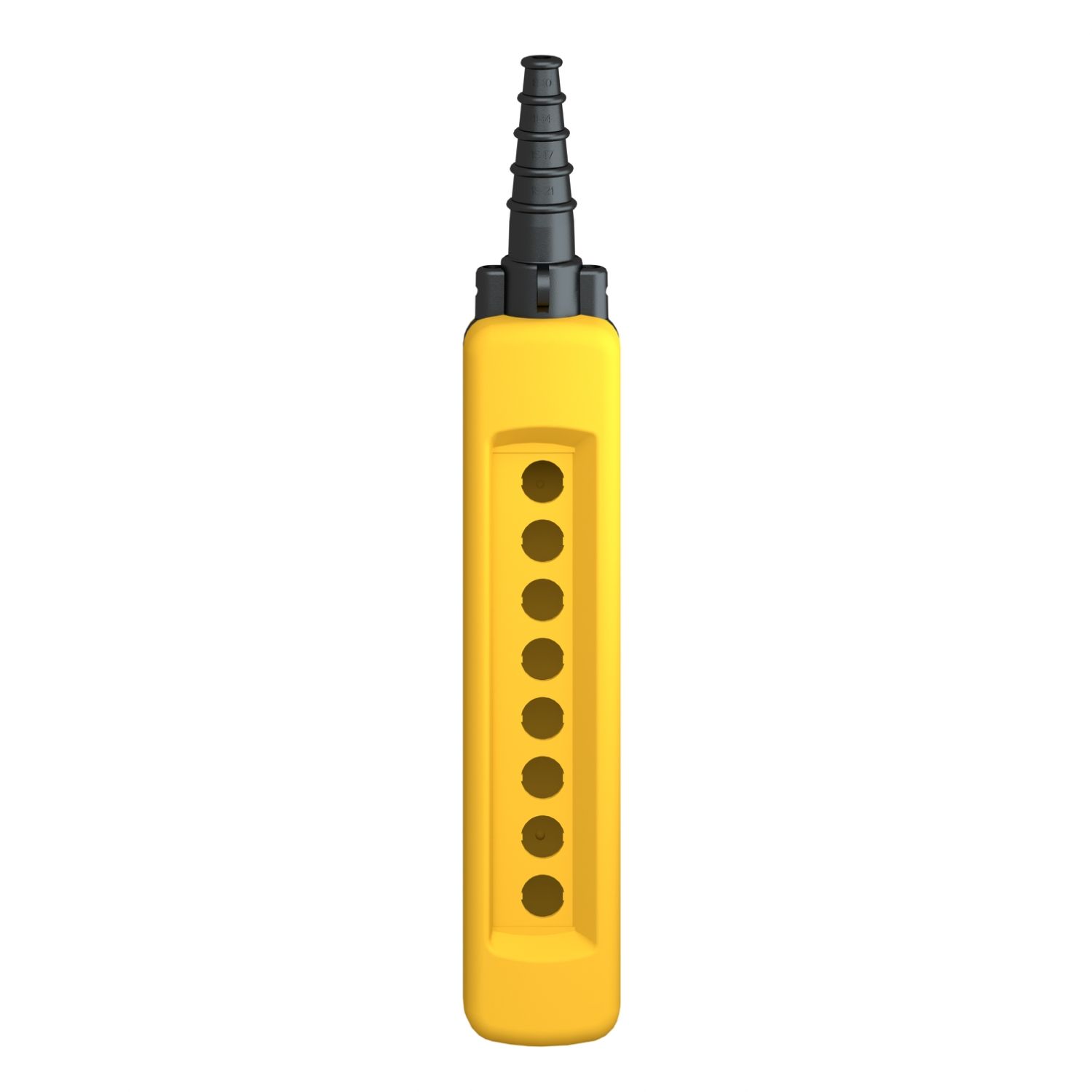 Picture of Empty pendant control station, Harmony XAC, plastic, yellow, 8 cut outs