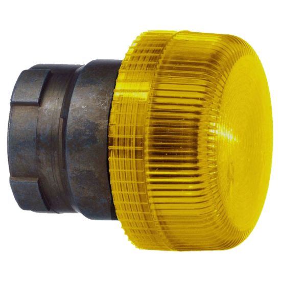 Picture of pilot light head - Ø 22 - round - yellow grooved lens