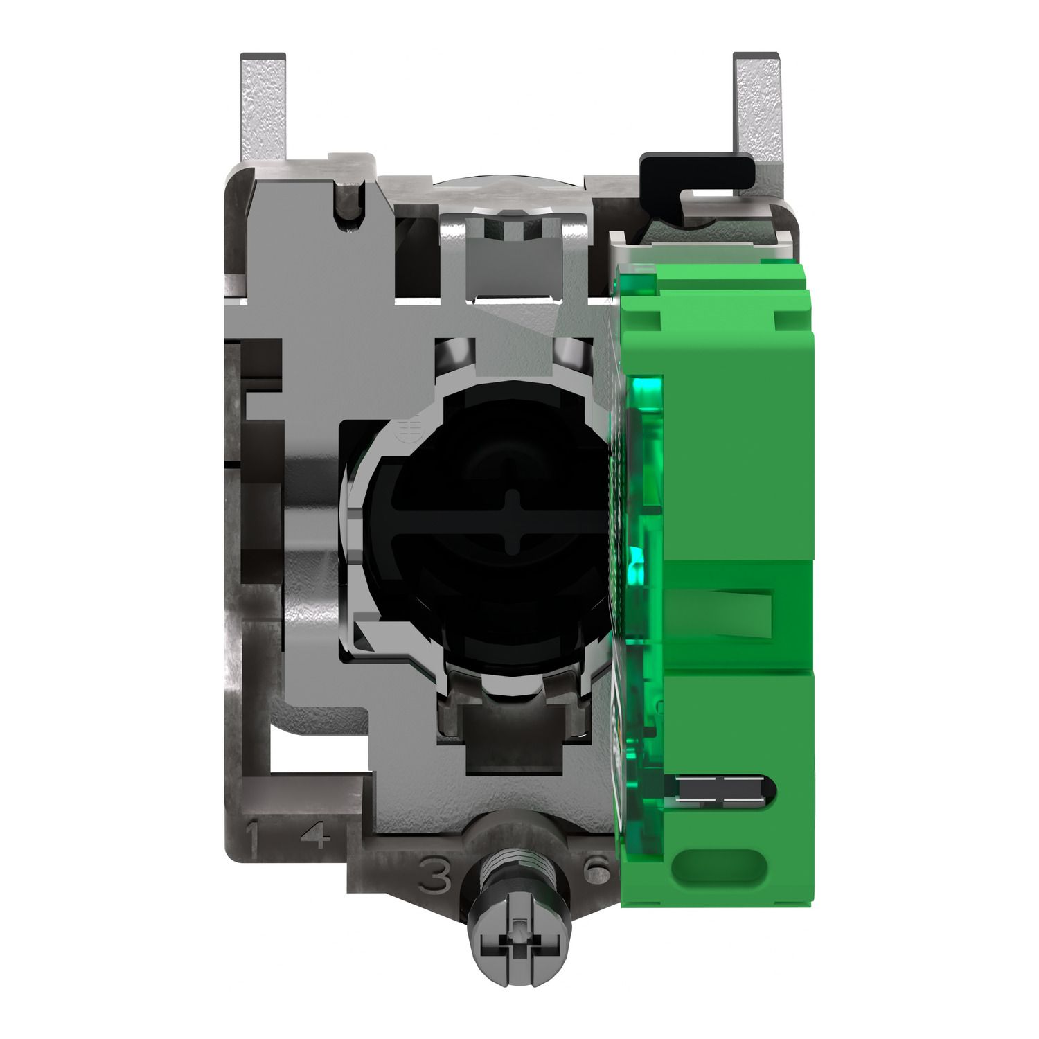 Picture of Wireless and batteryless transmitter, Harmony XB5R, push button, metal, yellow, 22mm, spring return