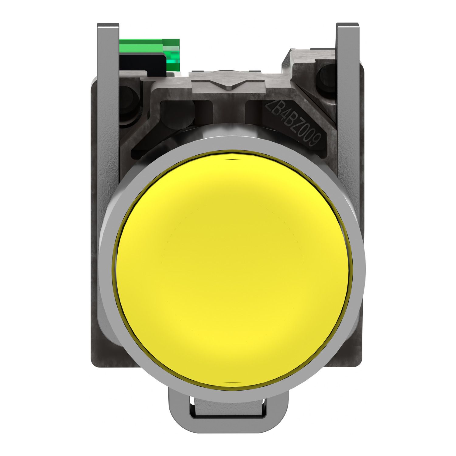 Picture of Wireless and batteryless transmitter, Harmony XB5R, push button, metal, yellow, 22mm, spring return