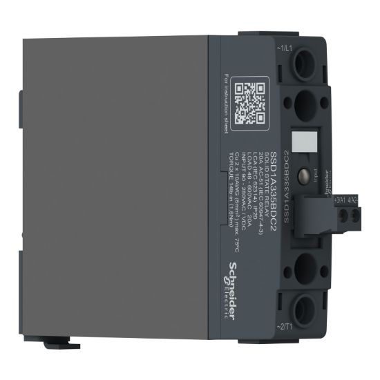 Picture of DIN rail mount relay,  Harmony Solid State Relays, 35A, zeroVoltage switching, contactor configuration, input 4...32V DC, output 48...600V AC