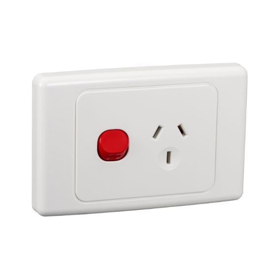 Picture of Socket Switch, 2000 Series, Single 10A Red Dolly