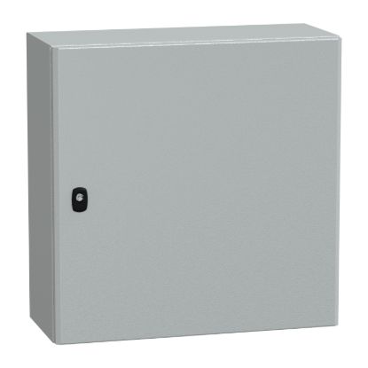 Picture of Wall mounted steel enclosure, Spacial S3D, plain door, with mounting plate, 600x600x250mm, IP66, IK10