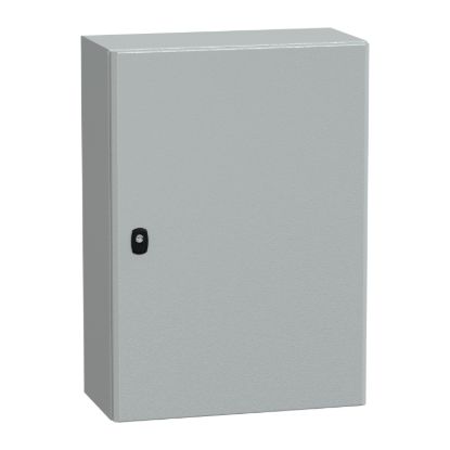 Picture of Wall mounted steel enclosure, Spacial S3D, plain door, with mounting plate, 700x500x250mm, IP66, IK10