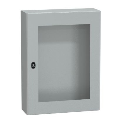 Picture of Wall mounted steel enclosure, PanelSeT S3D, transparent door, without mounting plate, 800x600x200mm, IP66, IK08