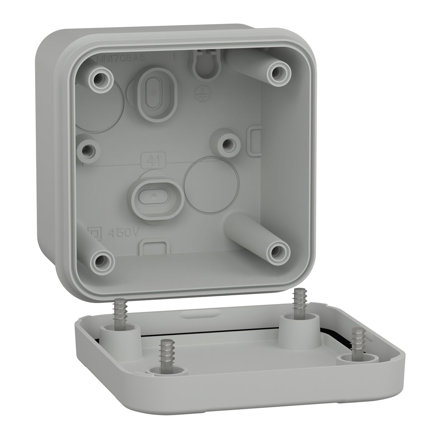 Picture of ABS box, Thalassa, IP66 IK07 RAL7035 Int.H65W65D45 Ext.H74W74D56 Opaque cover H10