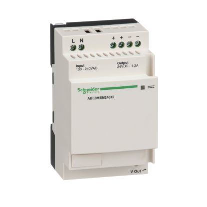 Picture of Regulated Switch Power Supply, Phaseo ABL7 ABL8, 1 or 2 phase, 100..240V AC, 24V, 1.2A