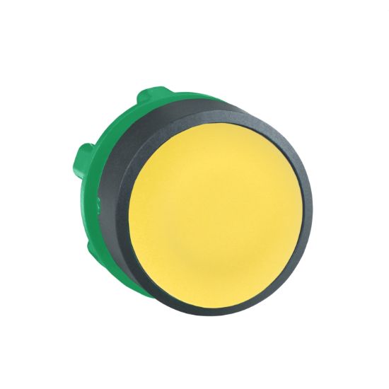 Picture of Push button head, Harmony XB5, plastic, flush, yellow, 22mm, spring return, unmarked