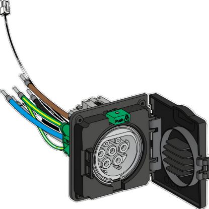 Picture of T2S socket-outlet subassembly 3-Ph IEC - Wallbox spare part