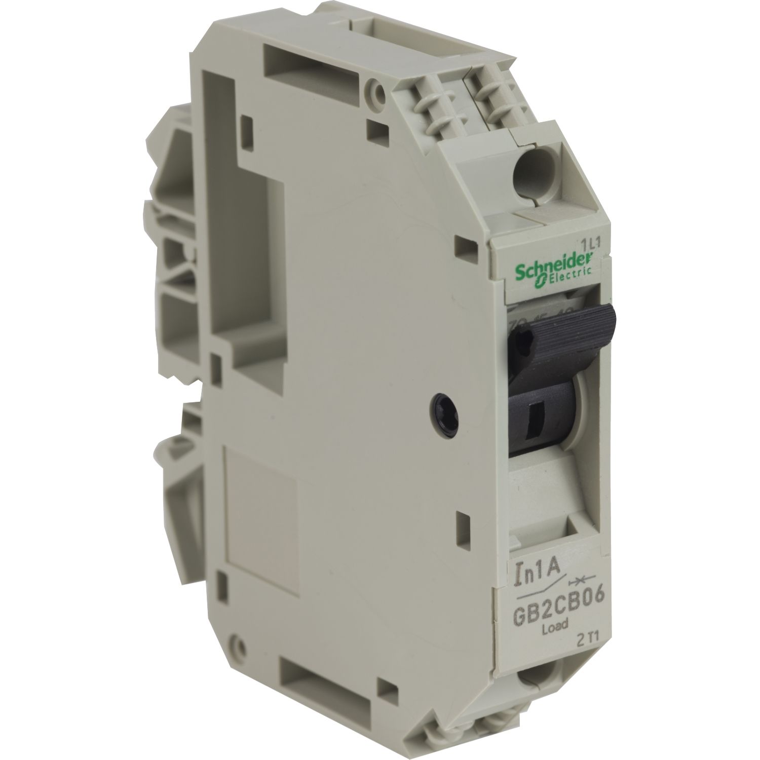 Picture of Circuit breaker, TeSys GB2, 1P, 1A, Icu 50kA at 240V, Thermal magnetic, DIN rail mounted