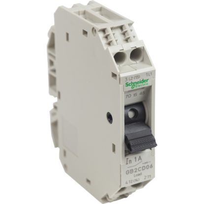 Picture of Circuit breaker, TeSys GB2, 1P+N, 1A, Icu 50kA at 240V, Thermal magnetic, DIN rail mounted