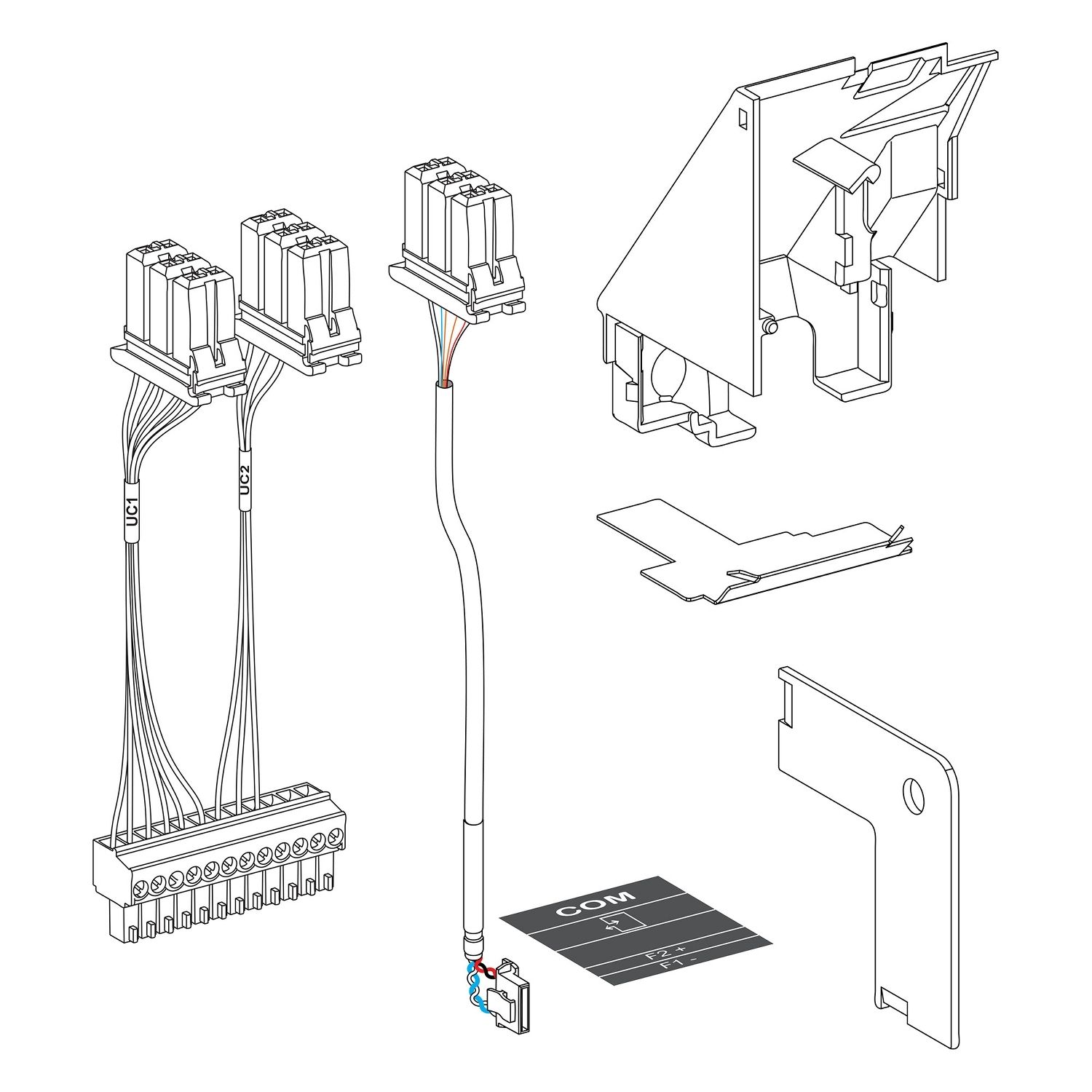 Picture of Wiring kit, MasterPact MTZ2/MTZ3, for MicroLogic X control unit, ULP port wiring