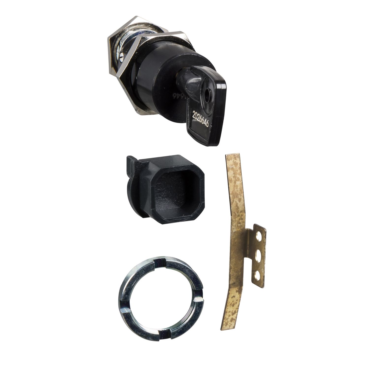 Picture of Chassis locking, MasterPact MTZ1 drawout, disconnected position locking, Profalux keylock, 1 lock with 1 key, spare part