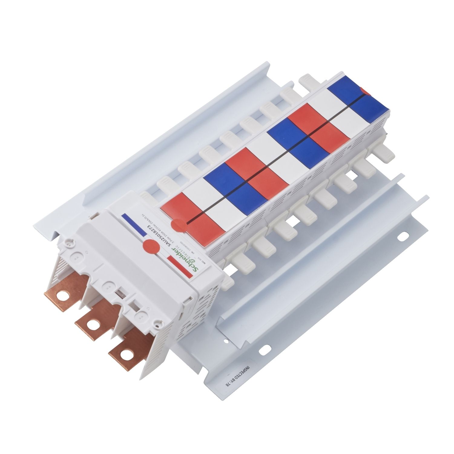 Picture of SAU Chassis, Acti9, 250A, 3Ph, 18 poles, 27mm for C120 MCB, top or bottom