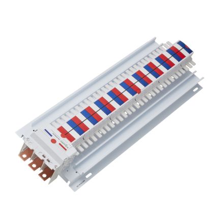 Picture of SAU Chassis, Acti9, 250A, 3Ph, 60 poles, 18mm for iC60 MCB and RCBO, top or bottom