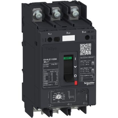 Picture of Motor circuit breaker, TeSys GV4, TeSys GV4, 3P, 50A, Icu 100kA, magnetic, lugs terminals