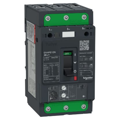 Picture of Motor circuit breaker, TeSys GV4, TeSys GV4, 3P, 12.5A, Icu 50kA, thermal magnetic, Everlink terminals