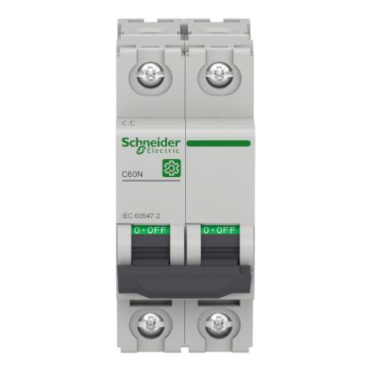 Picture of Miniature circuit breaker (MCB), Multi9 C60N, 2P, 63A, C curve, 10kA (IEC/EN 60947-2)