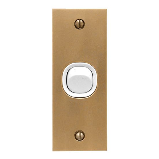 Picture of Flush Switch, Metal Plate Series, 1 Gang, 250VAC, 10A, Range, B Style, Architrave, Brass