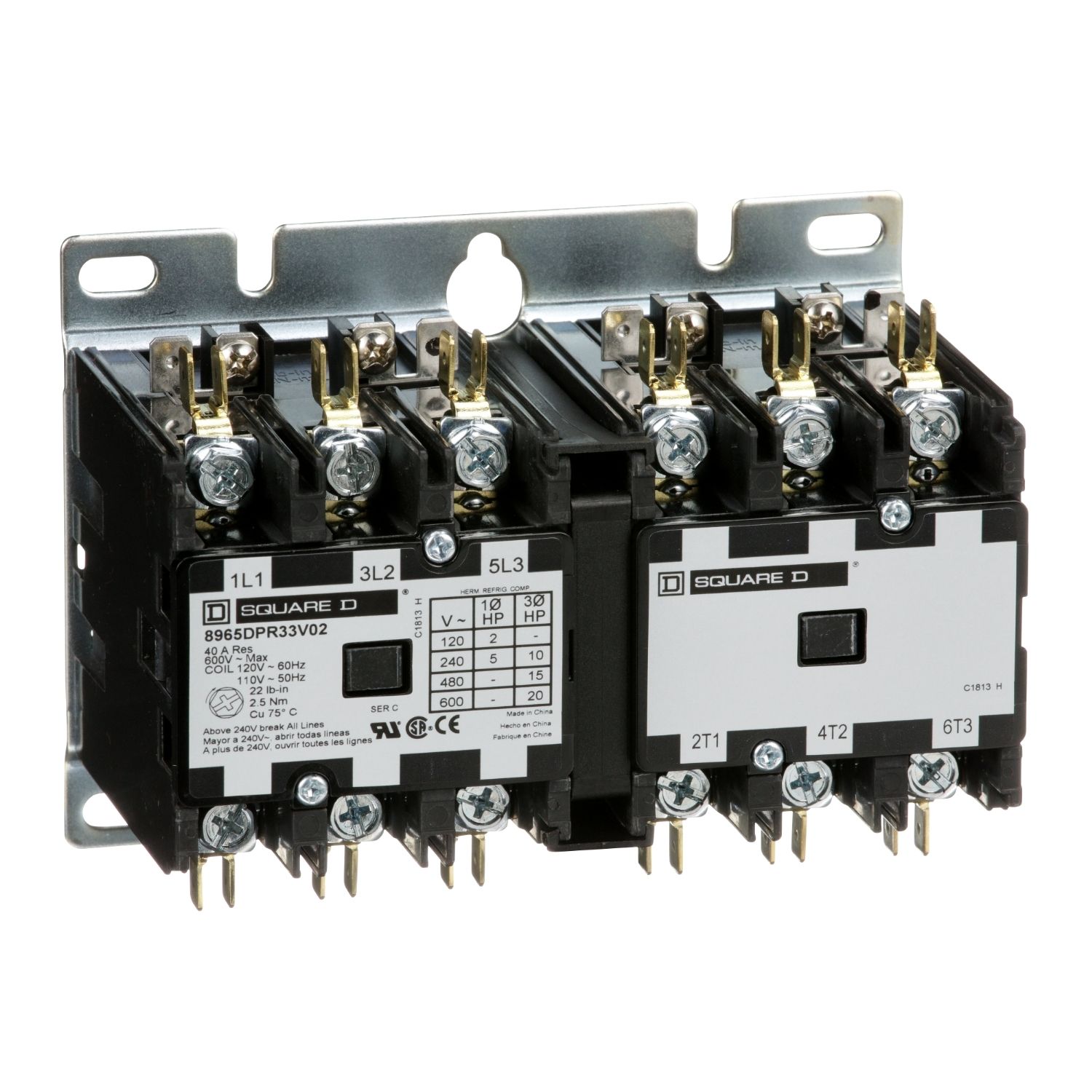 Picture of Reversing Hoist Contactor, 30 A, 3P, 110/120 VAC 50/60 Hz coil, open style