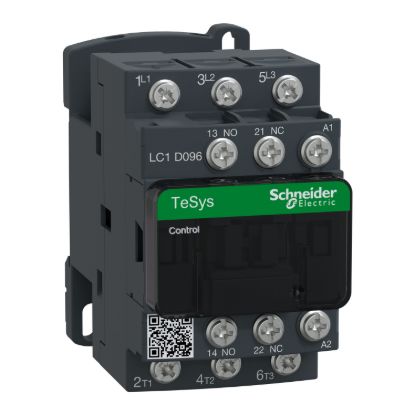Picture of Contactor, TeSys Deca, 3P(3NO), AC-3/AC-3e, <=440V, 9A, 120V AC 50/60Hz coil, lugs-ring terminals