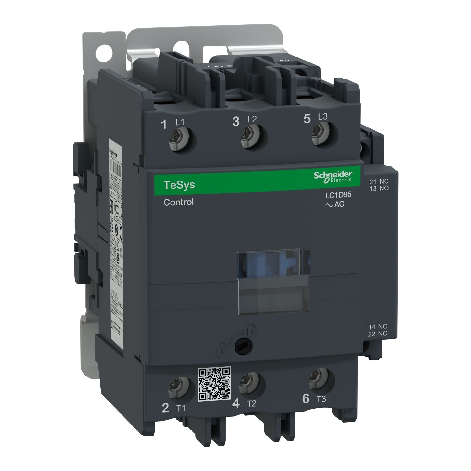 Picture of Contactor, TeSys D, TeSys Deca, 3P(3NO), AC-3/AC-3e, <=440V, 95A, 415V AC 50/60Hz coil