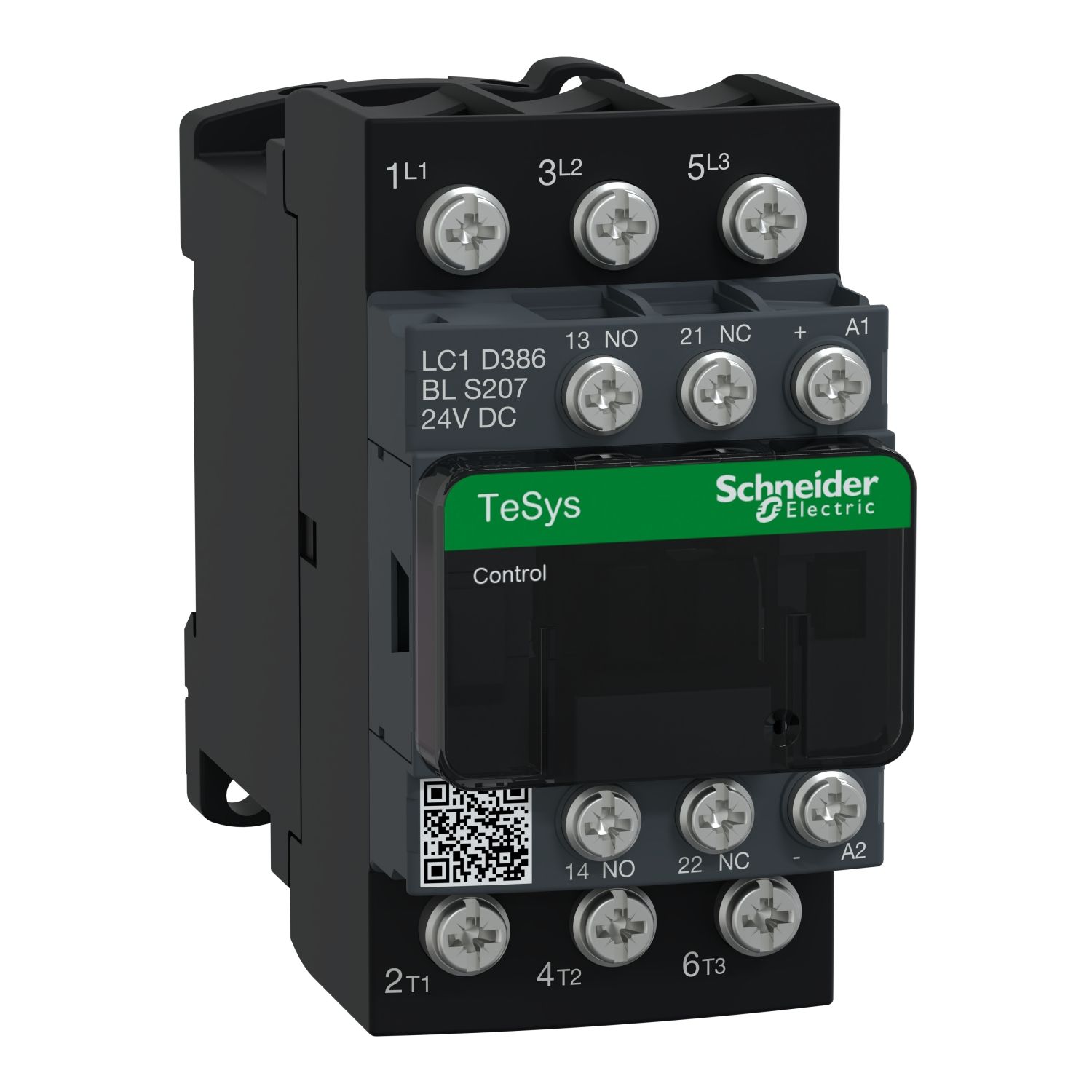 Picture of Contactor, TeSys Deca railway S207, 3P(3NO),AC-3/AC-3e 38A <=440V,24V DC low consumption coil, lugs-ring terminals