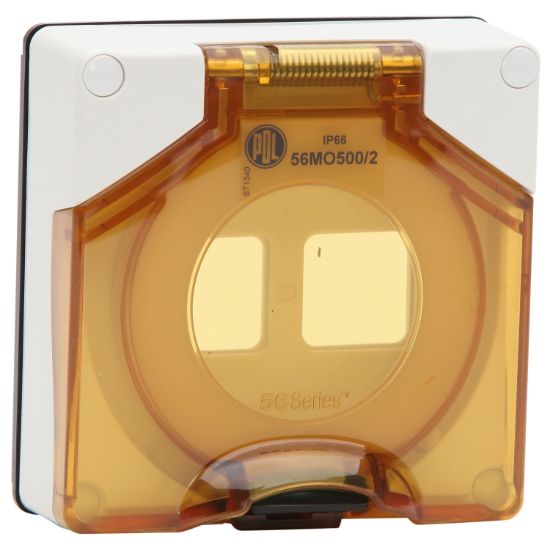 Picture of Module Cover, 2 Aperture, Double, Resistant Orange