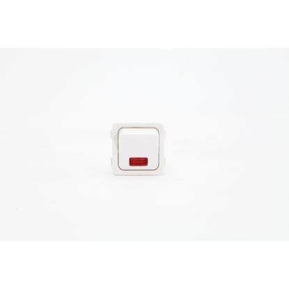 Picture of Switch 600 Series - Assembled - 1-gang - Neon indicator - 250 V - 20 A / 16 AX - White