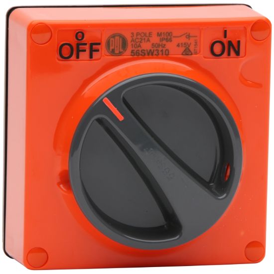 Picture of Switch, 10A, 415V, 3-Pole, Resistant Orange