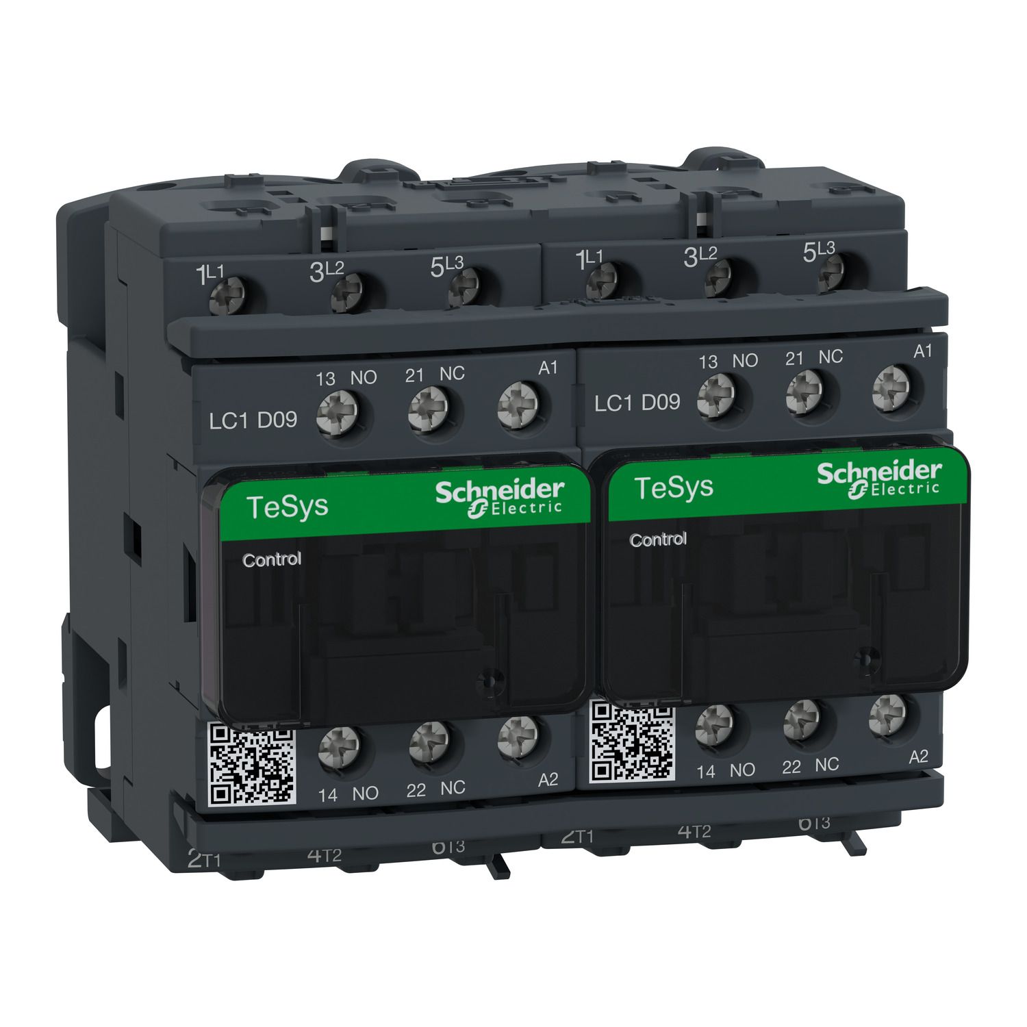 Picture of Reversing Contactor, TeSys Deca, 3P(3NO), AC-3, <=440V, 9A, 110V AC 50/60Hz coil, screw clamp terminals