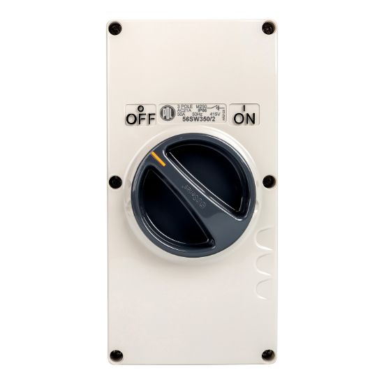 Picture of Switch, 50A, 415V, 3-Pole, 2-Gang, Grey