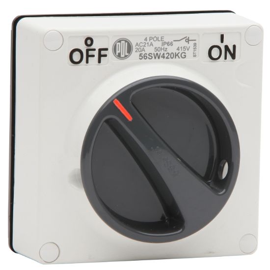 Picture of Switch - KG Series, 20A, 500V, 4-Pole, Resistant White