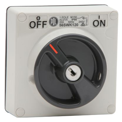 Picture of Switch - Keylock, 20A, 240V, 1-Pole, Grey
