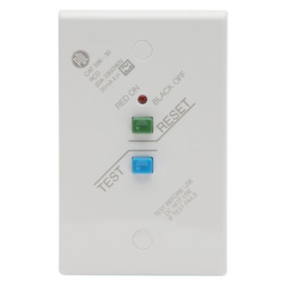 Picture of Plate-Mounted RCD; 20A, 230 - 240VAC, 1-Gang, 2P, 30mA Trip