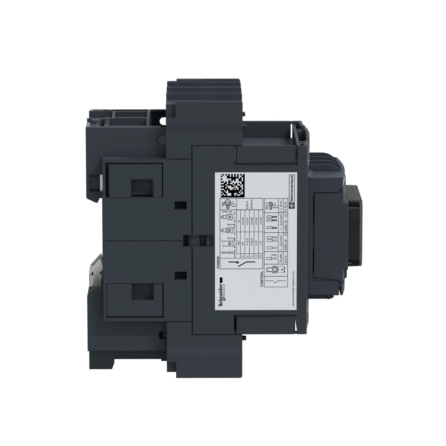 Picture of Contactor, TeSys Deca, 4P(4 NO), AC-1, <=440V, 60A, 220VDC standard coil, lugs-ring terminals
