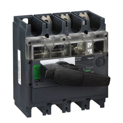Picture of switch disconnector, Compact INV630, visible break, 630A, standard version with black rotary handle, 3 poles