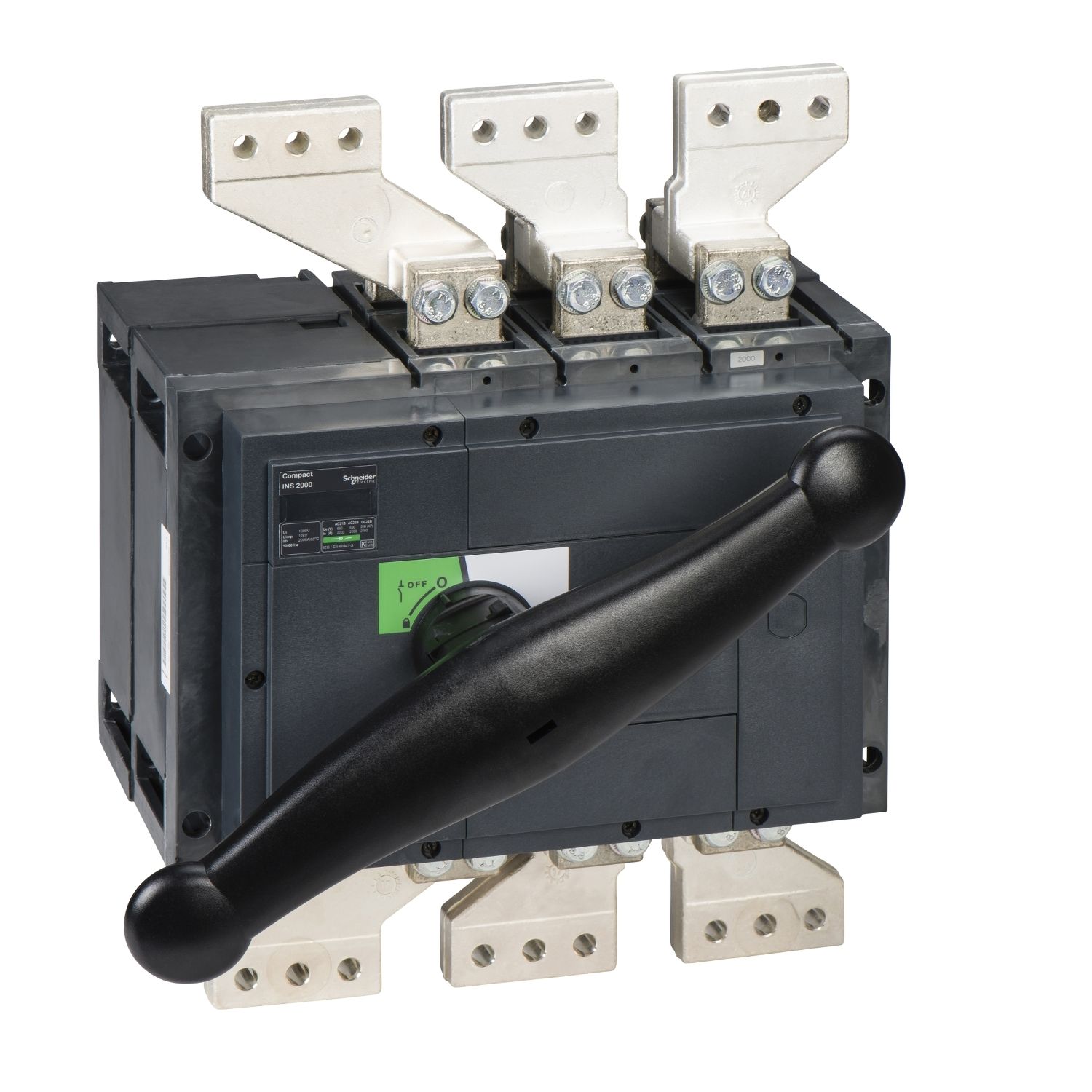 Picture of switch disconnector, Compact INS2000, 2000A, standard version with black rotary handle, 3 poles