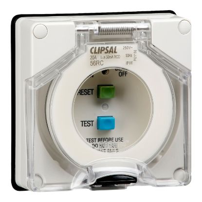 Picture of Residual Current Circuit Breaker, Clipsal - 56 Series, 2 Pole, 20A, 30mA, Less Enclosure