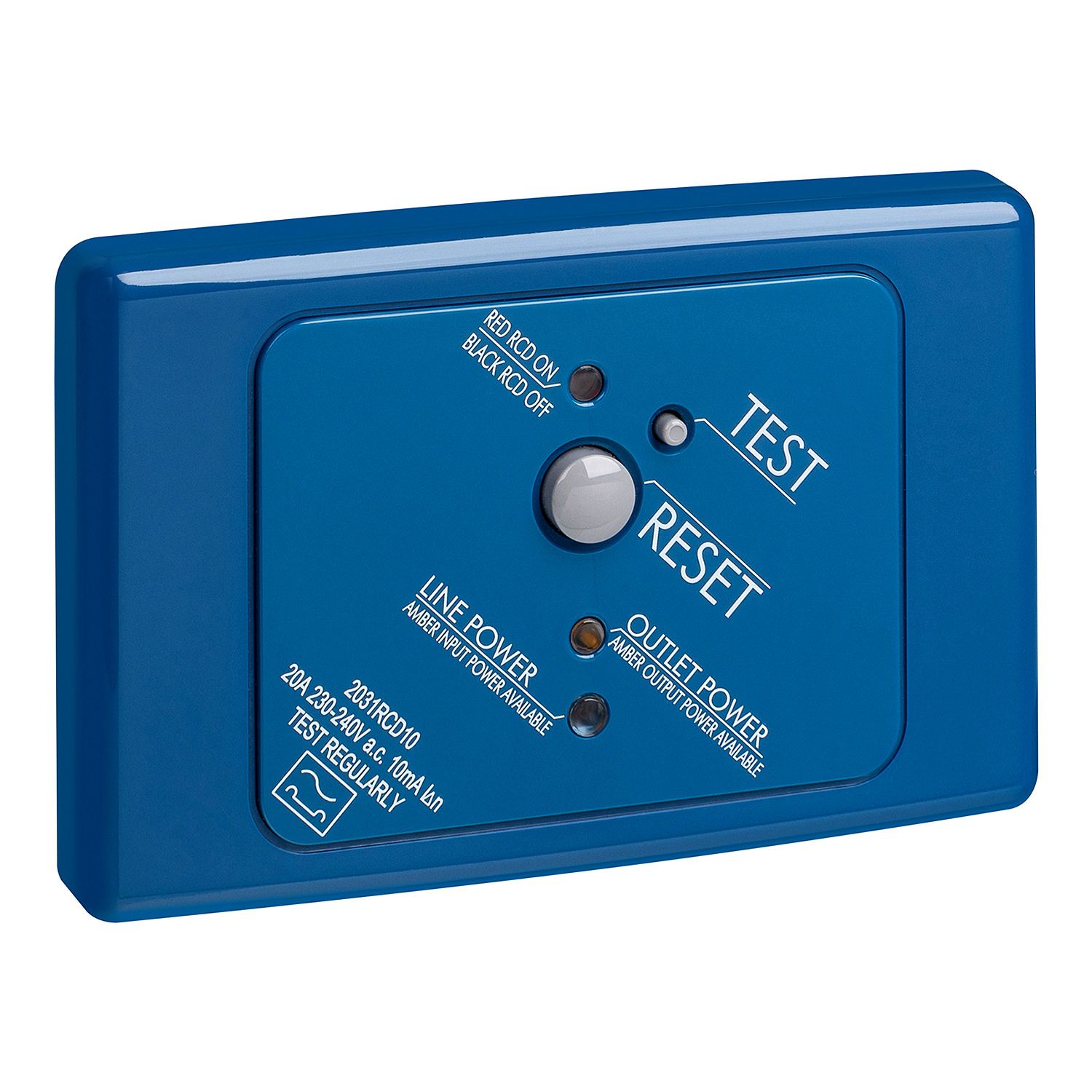 Picture of Residual Current Circuit Breaker, Medilec, 2 Pole, 20A, 10mA, 250V, Horizontal