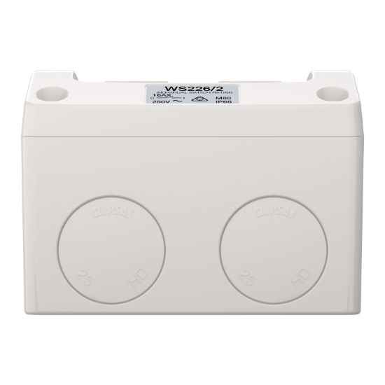 Picture of Switch, Weathershield, 2-Gang, 16AX, 250VAC, IP66