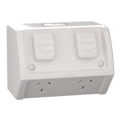Picture of Socket, Weathershield, Twin, 10A, 250VAC, IP54